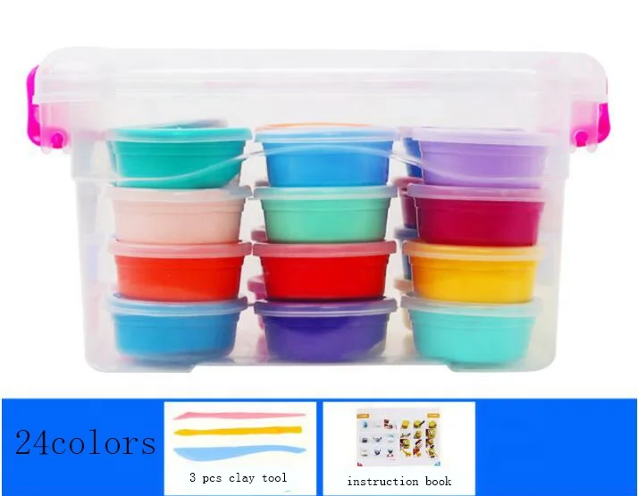 12/24/36 Colors Clay Set Ultra-light Safety DIY Air Dry Clay Modeling Magic with Tools for Children