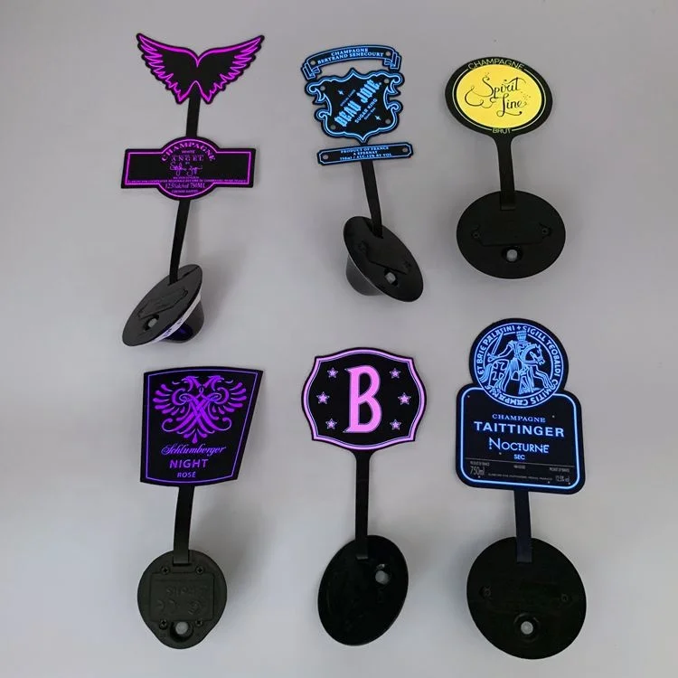 High Quality OEM Waterproof EL Glow Bottle Sticker Custom Led Bottle Label for Whiskey Vodka Light Up Flexible Wine Labeling