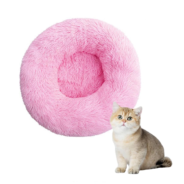 Stuffed Mat Plush Pet Bed  Fur luxury Dog Donut Pad Cat House