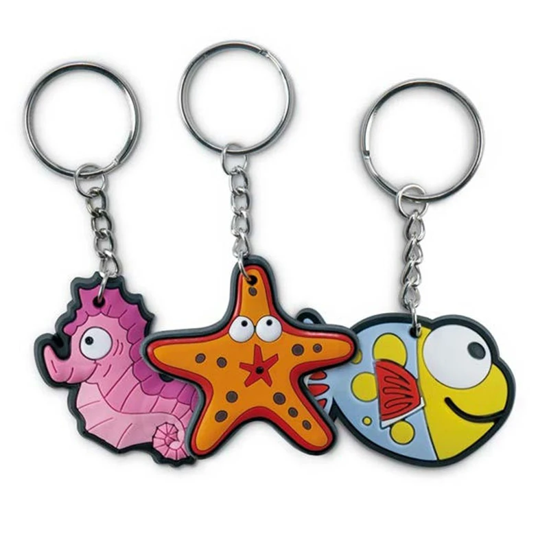 Custom Logo 2d Soft Cartoon Pvc Keychain Metal Gift Rubber Key Chain 3d Silicone Key Ring Rubber Anime Pvc Keychain