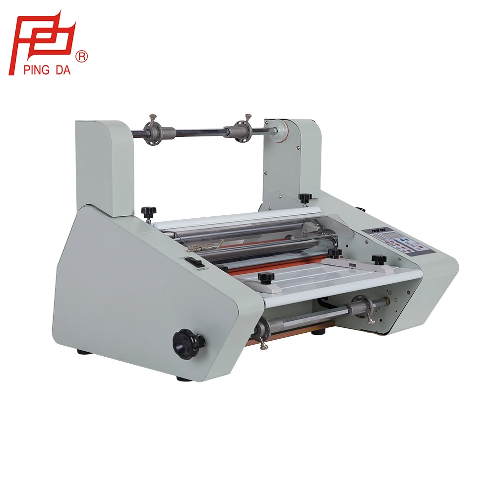 Pingda 0.36-2m/min infrared heating double side laminating a2 hot roll laminator with pressure handle