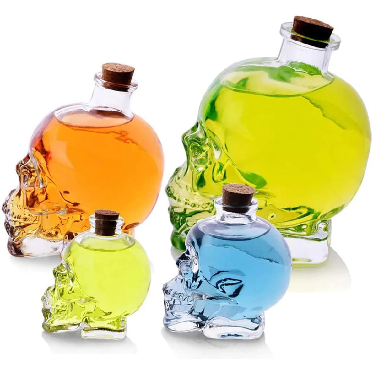 Custom Personalized 750ml Gothic Crystal Skull Bottle halloween glass liquor decanter for men exquisite package