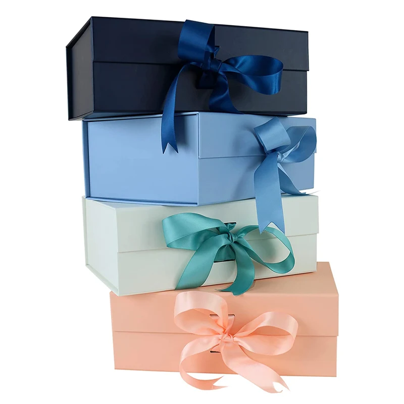 Personalized golden supplier foldable present bridesmaid proposal wedding packaging gift box for dress