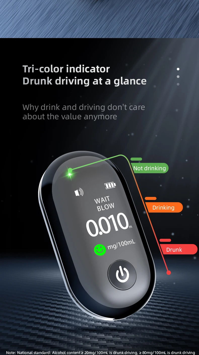 Hot selling Newest Professional Non-contact Vehicle Alcohol Tester Digital Breath Breathalyzer Portable Mini Alcohol Tester