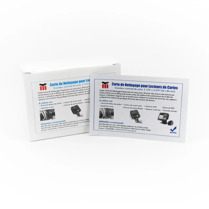 High Cleanliness Pre-Saturated 99% IPA CR80 Cleaning Card for ATM/POS Equipment Cleaning