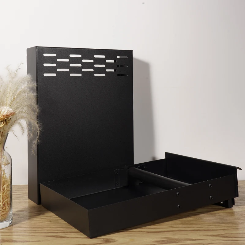 New Style Iron Matt black Coffee Grounds Knock Box Detachable with Drawer knock box