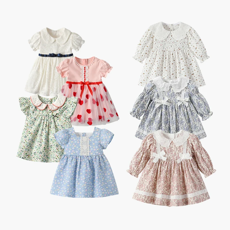 With Cute Bow Pink Color Knit Baby Girls Dress Dresses Girl Toddler For Kids Girl 3 Years Fancy Baby Dress