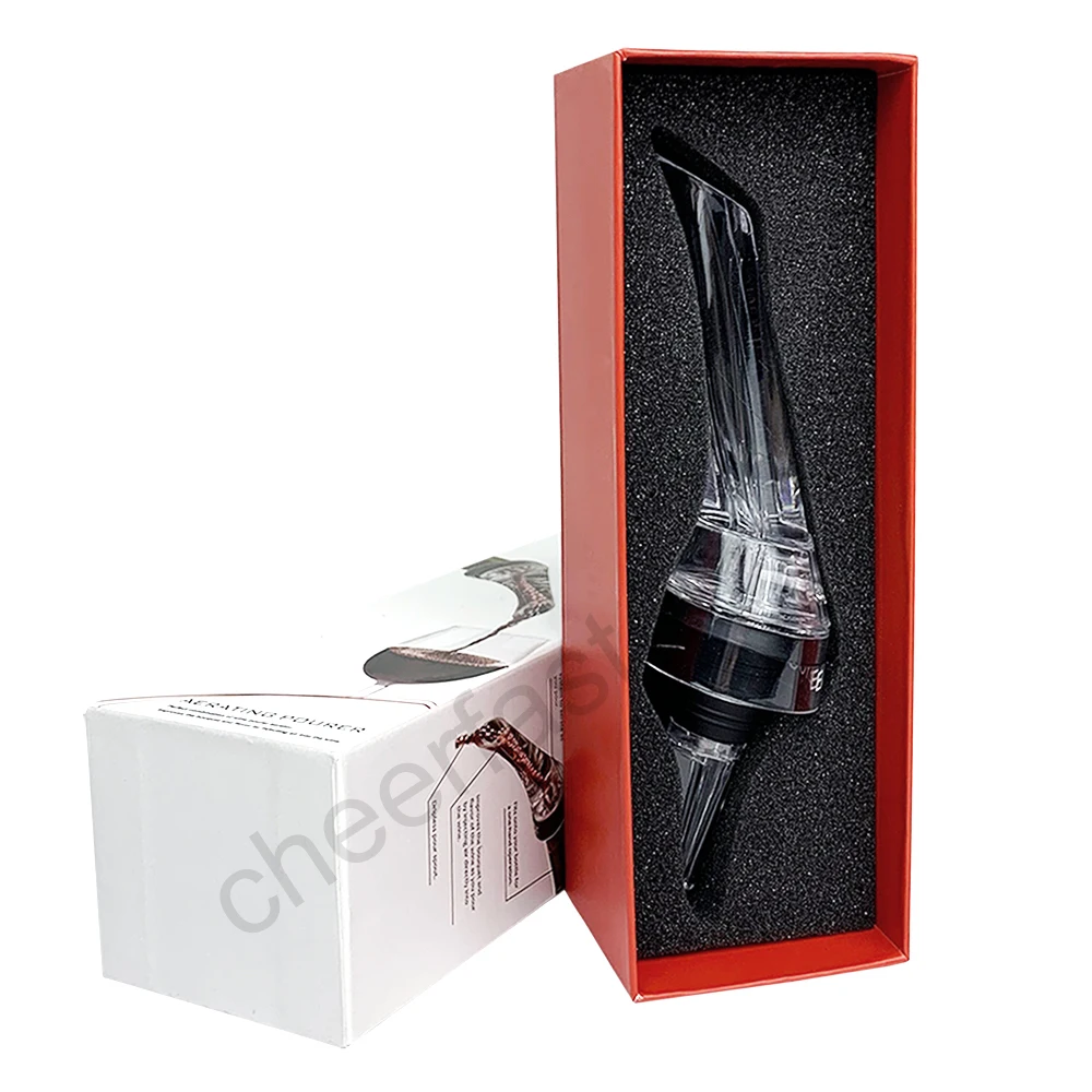 Easy To Clean Acrylic Material Instant Wine Aerator Diffuser Pourer And Decanter Spout Plastic Wine Bottle Aerating Pourer