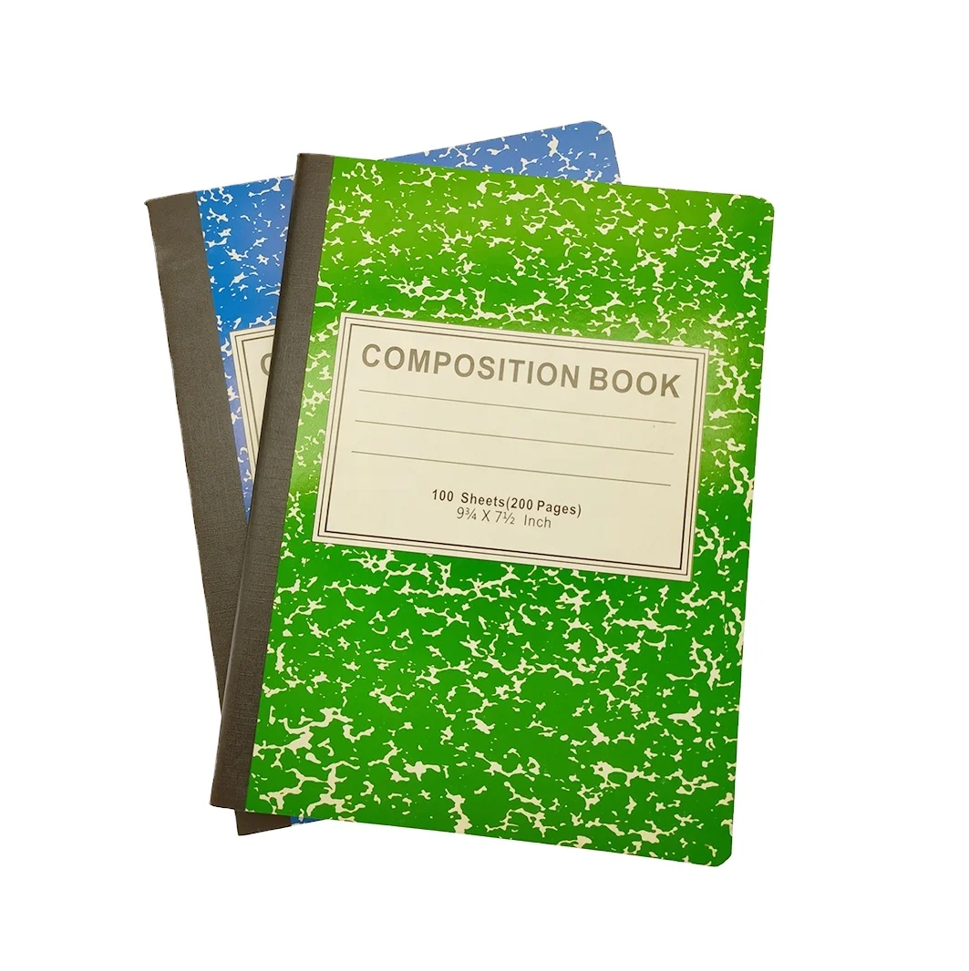 Factory Cheap School Office Use 100 Sheets Wide Ruled Marble Composition NoteBook