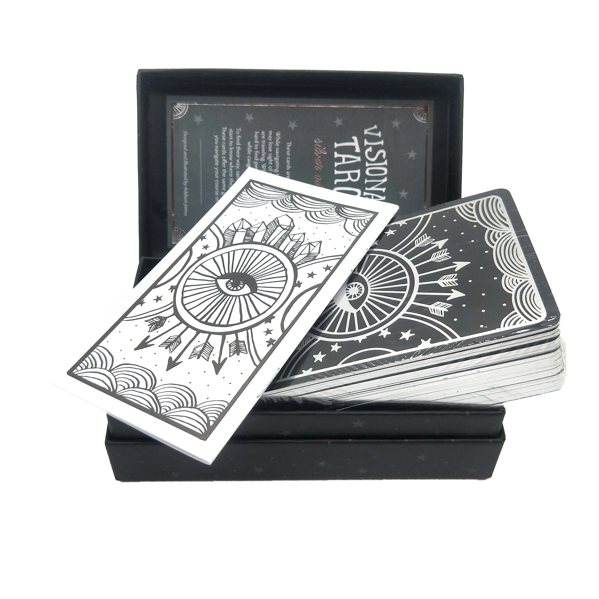 Пользовательские карты Таро колода Золотая/серебряная фольга тиснения Oracle карточные игры