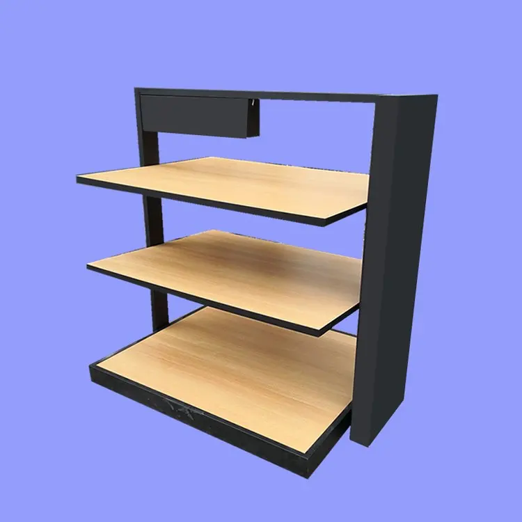 2022 Business Store Retail Customizable Shelves For Sale Supermarket Display Stand Metallic&Wooden Supermarket Rack
