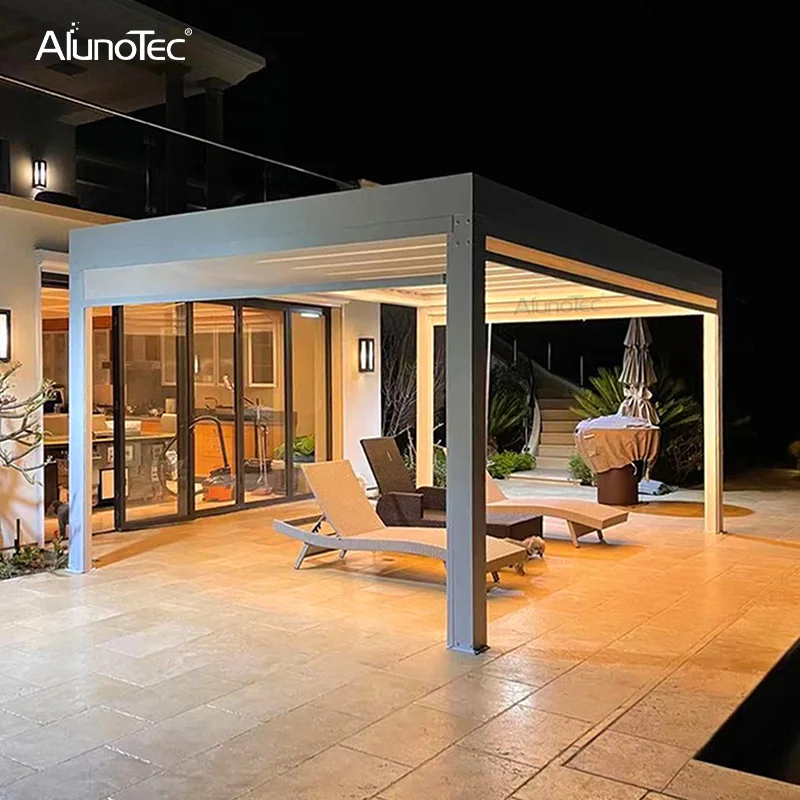 
AlunoTec Bioclimatique Electric Roof Louver Metal Framed Pergola 
