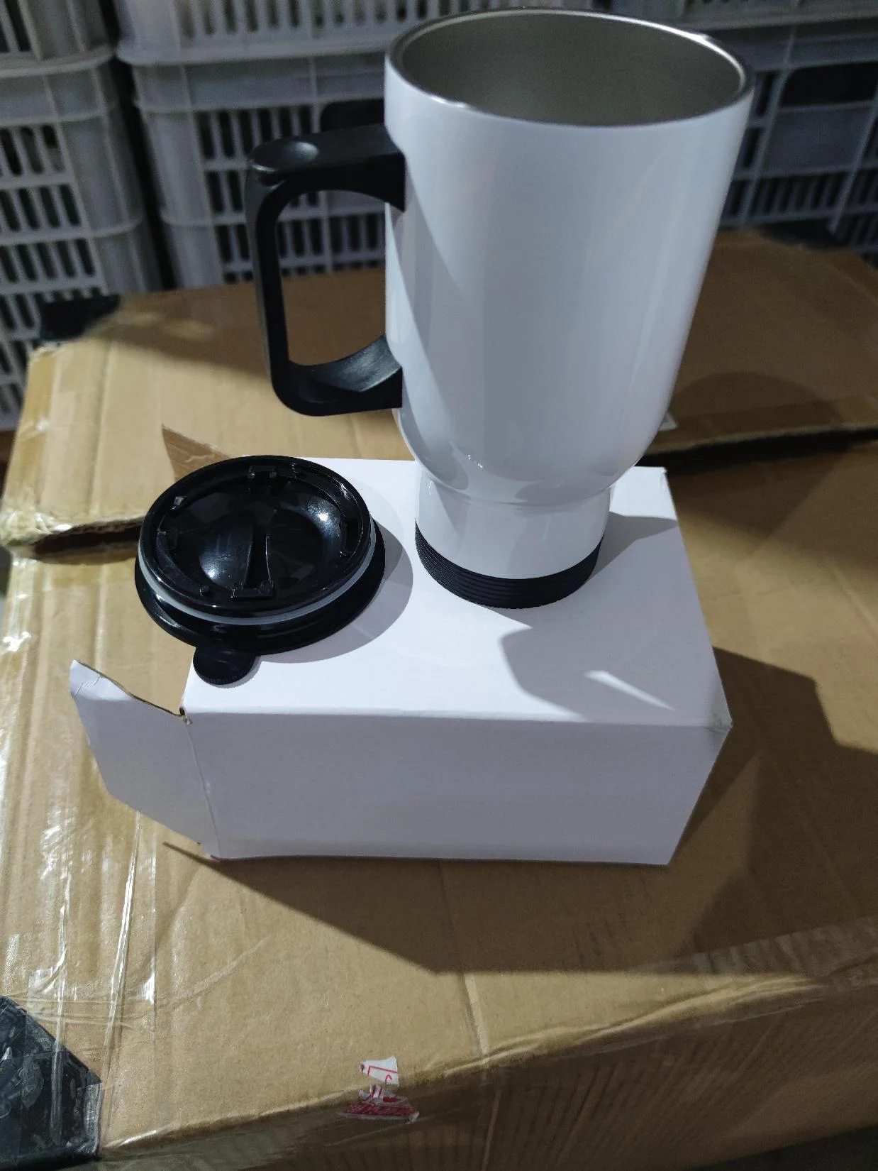 17oz Sublimation Classical flask travel mug with handle stainless steel mug plastic handle for  bottle