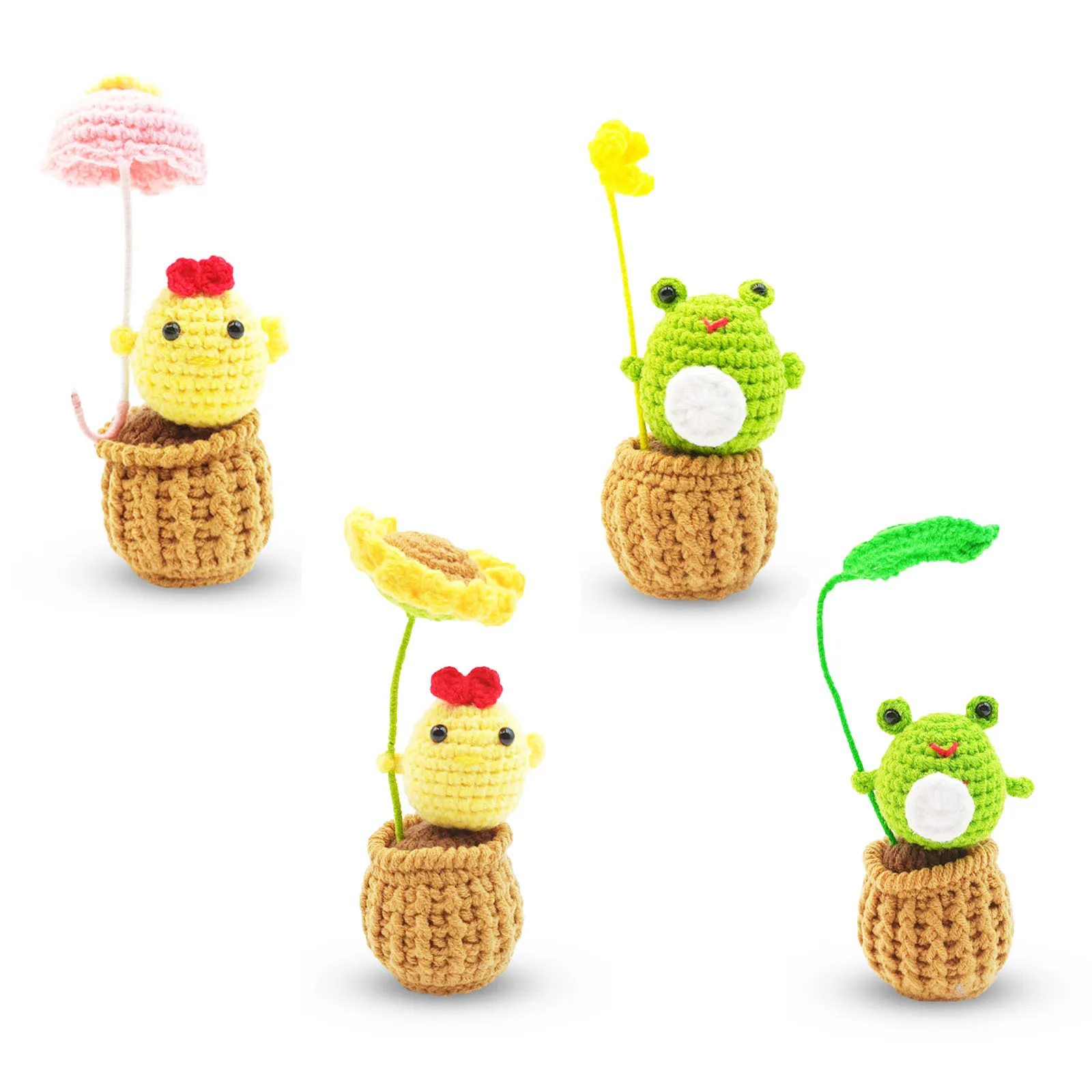DIY Yarn crochet decoration cartoon cute pendant accessories handmade knit cute chick frog