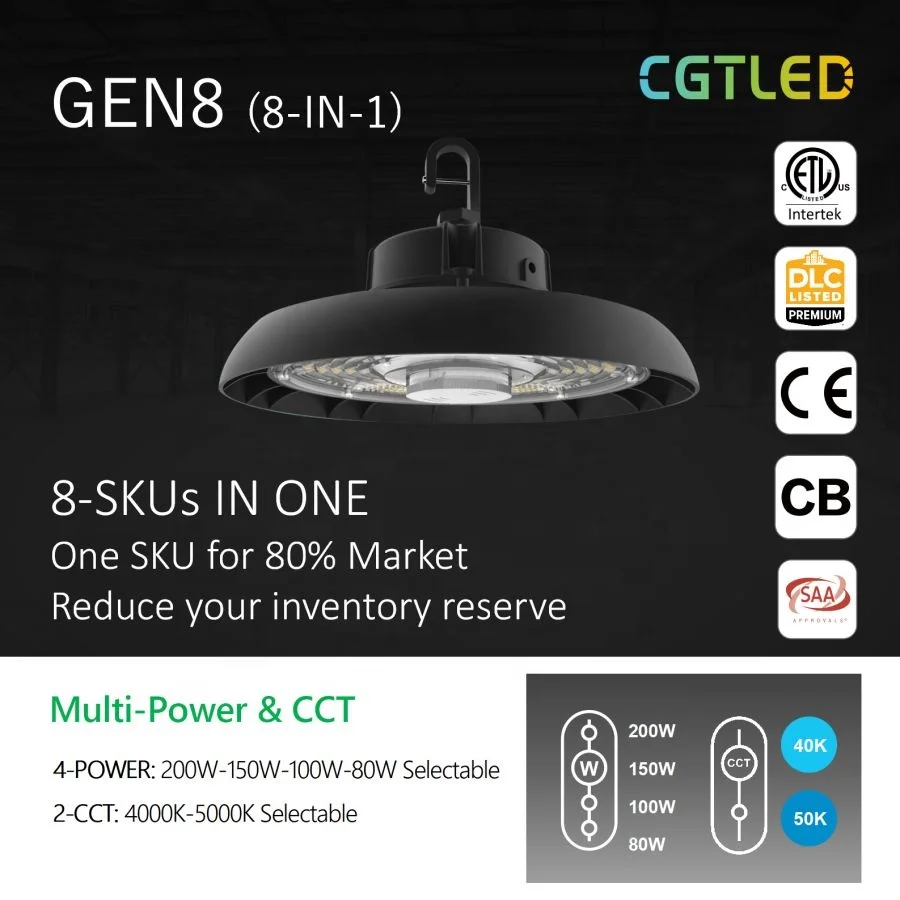 4000K 5000K Switchable UFO Led Lamp IP65 UFO High Bay Light for Warehouse Workshop Factory Gym Garage Barn