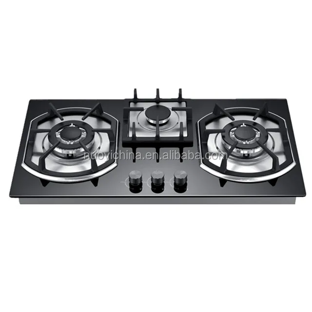 Nuoyi Kitchen Butane Gas Burner Stove with Ceramic Glass Panel.