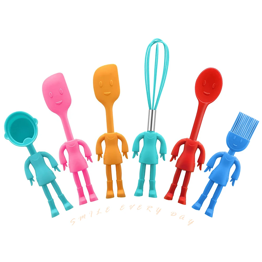 Human Shaped mini BPA Free Silicone Spatula Gadgets Baking Tools Children  bakeware silicone baking set