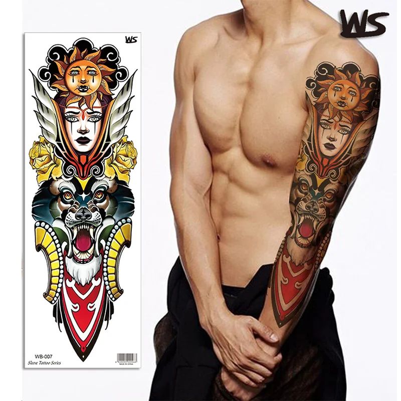 
Custom Big Full Arm Temporary Tattoo Sticker Leg Sleeves 