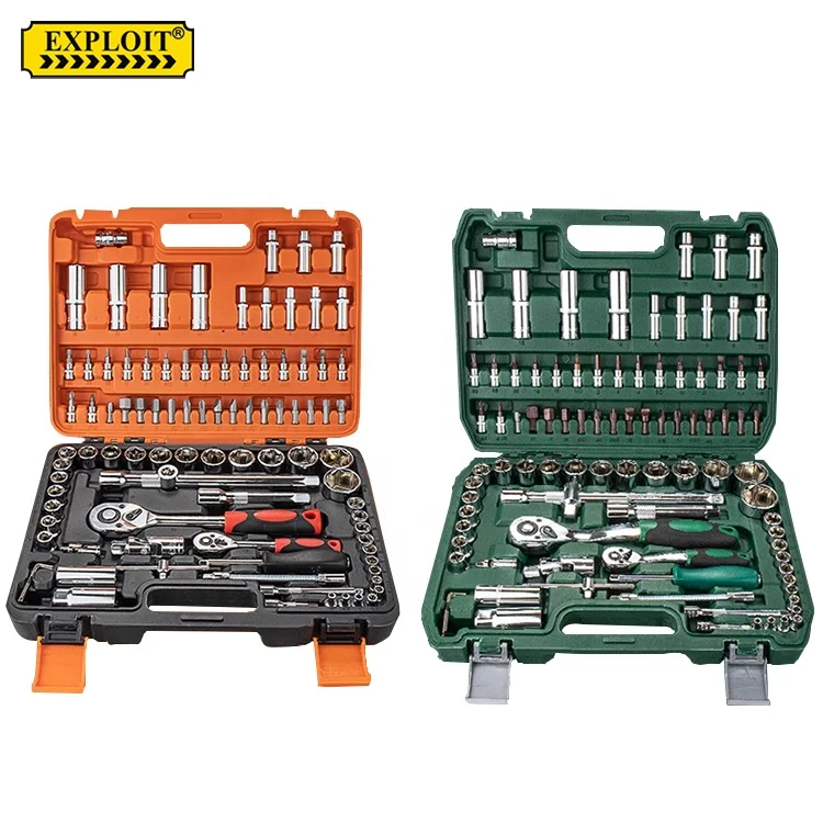 
Professional Heavy Duty Hand Tool Portable 46 pcs Auto Car Repair Kit Ratchet Socket Wrench Set With Blow Case 