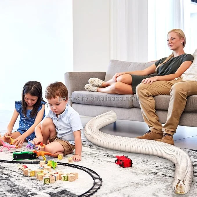 Extra Long Jumbo Size Clear Tunnel Thru-Way Crinkle Tubes for Ferrets, Cats, Kittens, Rats, Guinea Pigs, Small Animals