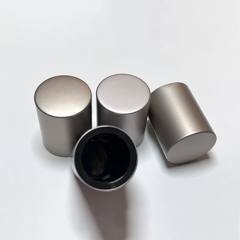 Luxury Perfume Bottle Cover Lid Custom Metal Alumite PP Perfume Bottle Magnetic Cap With Logo