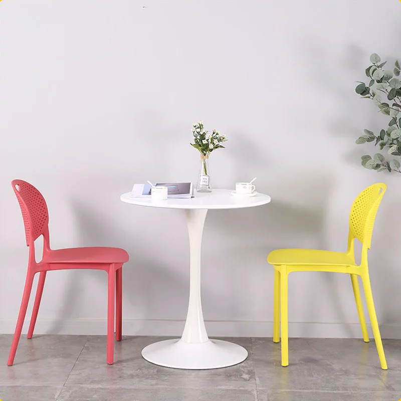 Stackable Hole Back Polypropylene Plastic Dining Chair Restaurant Pp Chair Outdoor Garden Balcony Chair