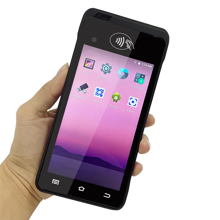 Портативный мобильный Android Pda сенсорный экран GPS Wifi 4G 2d Qr-код оплаты терминал pos с принтером