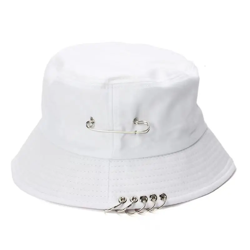 
New design brooch cotton fisherman hats customized wholesale folding bucket caps unisex 