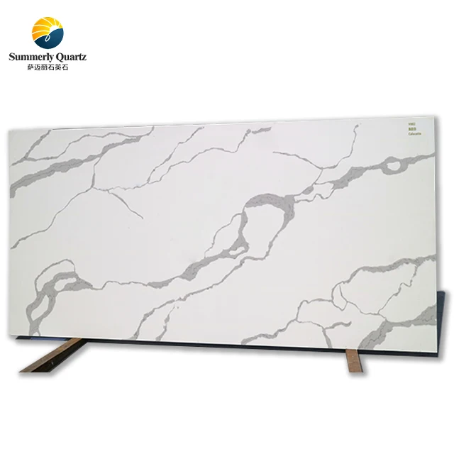 New products  quartz stone calacatta polished  artificial stone for decorate bathroom and kitchen countertop quartz panels slabs