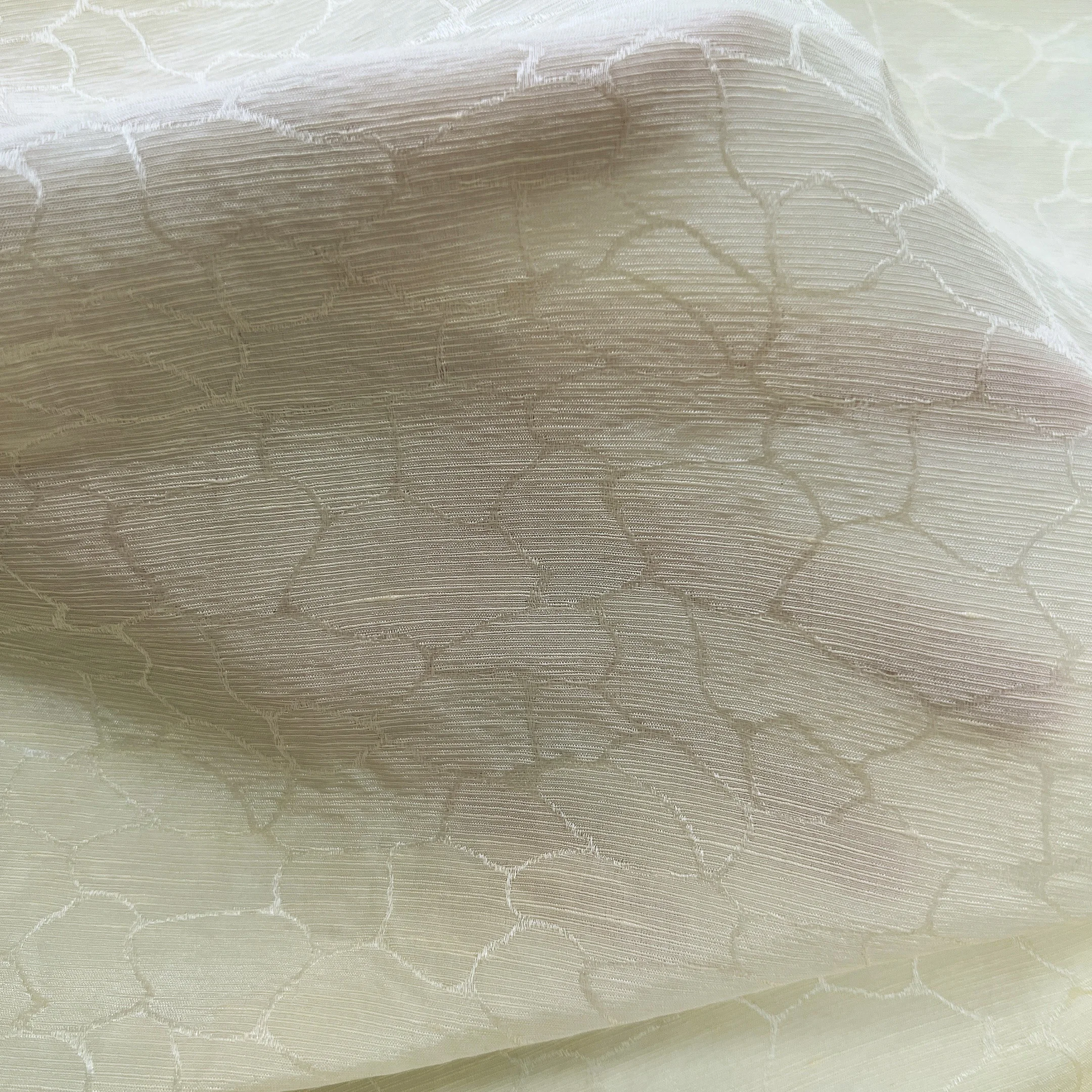 Plain Dyed 16MM Jacquard Linen Silk Blend Fabric For Dress Women Natural Fabric