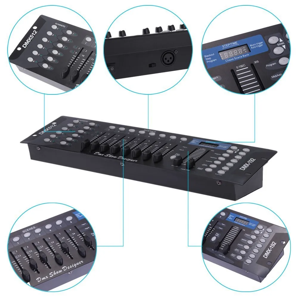  Простая в эксплуатации сценическое освещение dj dmx 192 каналов приглушаемая