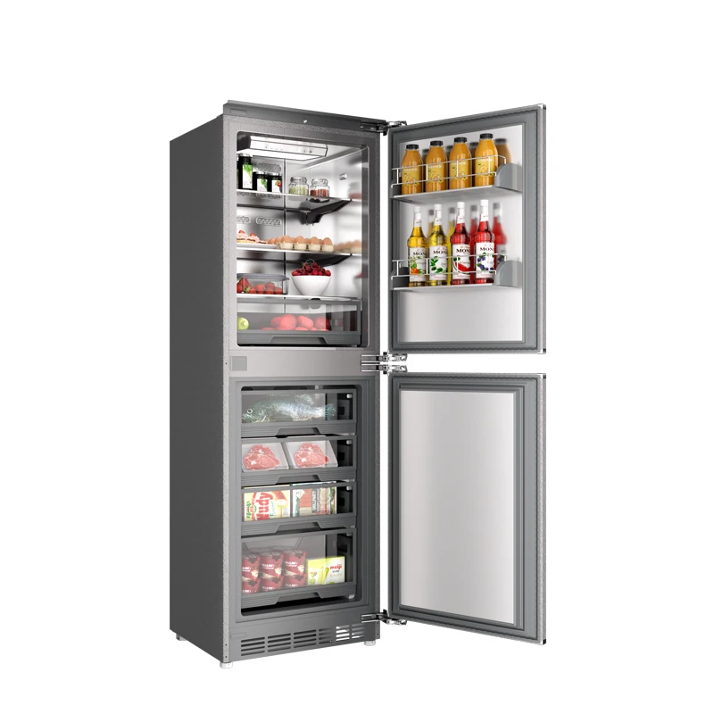Stainless Steel 2 Doors Refrigerator Kitchen Cabinet Refrigerator