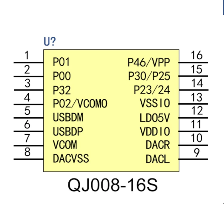 QJ008-16S MP3 Speaker Voice IC  Serial Control USB   flash or SD Card MP3 Tone quality Support MP3 WAV hardware  decoder