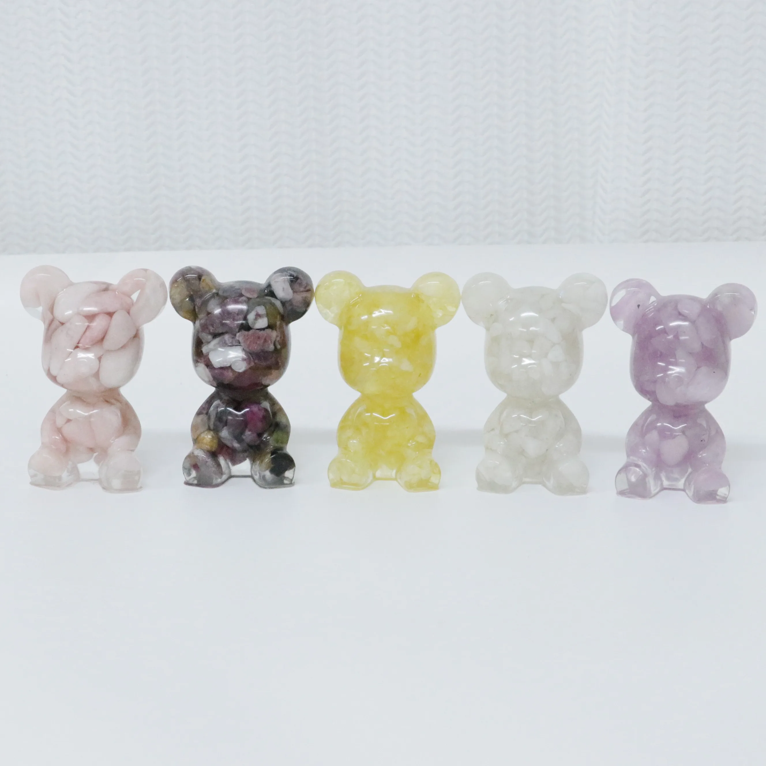 Wholesale Hand Made  Resin Crystal Macadam Resin Bear Resin Craft For Gift For home Decoration