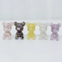 Wholesale Hand Made  Resin Crystal Macadam Resin Bear Resin Craft For Gift For home Decoration