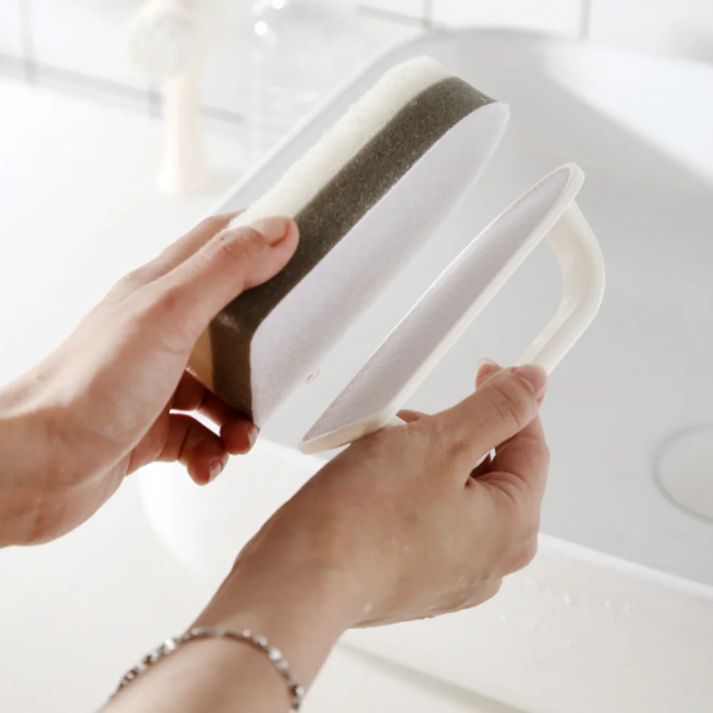 Kitchen Sponge Cleaning Sponge with Plastic Handle Magic decontamination multifunctional Brush and dishwashing Brush