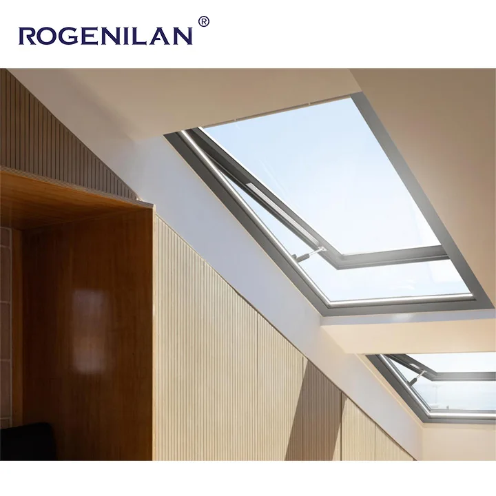 Hot Sale Waterproof Motorized Aluminium Glass Roof skylight Top Open Sky Celling Skylight Roof Window Skylight