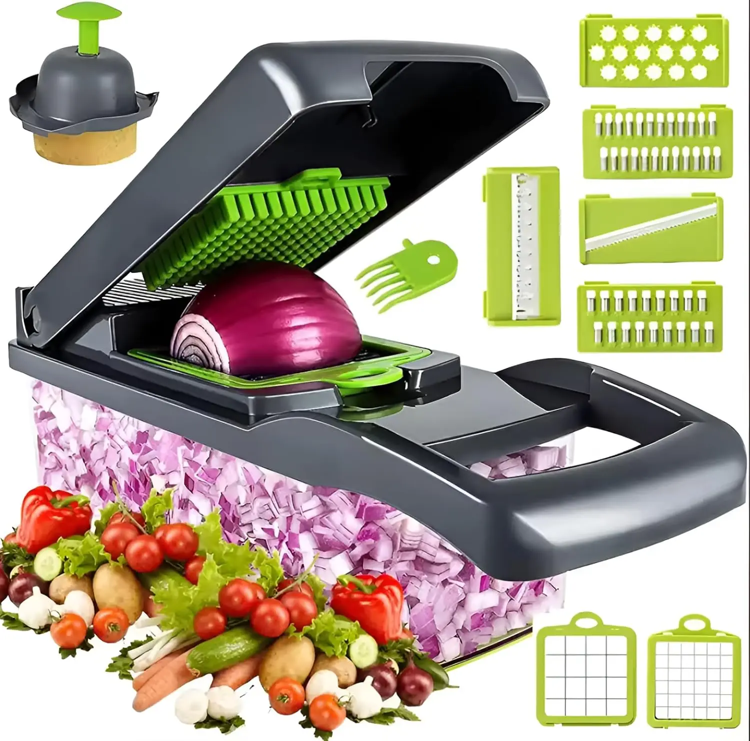 Factory New 16 in 1 Kitchen Shreddder Vegetable Cutter Manual Vegetable Chopper Onion Chopper Potatoes Peeler Kitchen Tool
