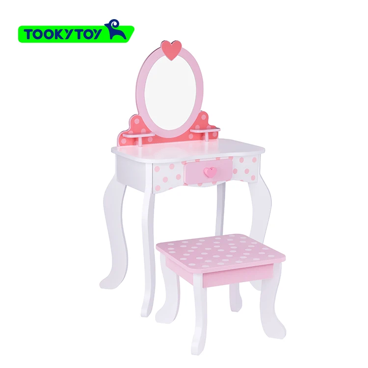 2022 New Girls Princess Makeup Vanity Dress up Table Toys for Kids Toddler Role Play