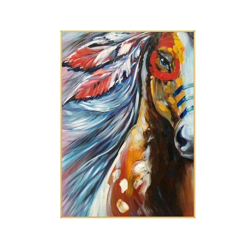 wall canvas art hand painted abstract colorful horse oil paintings hand painted art oil painting canvas