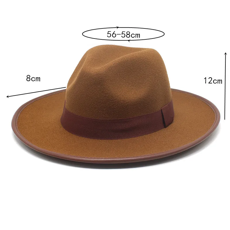 2021 Autumn New Suede Fabric Wide Brim Casual Panama Fedora Hats For Women Wholesale Custom Fedora Hats