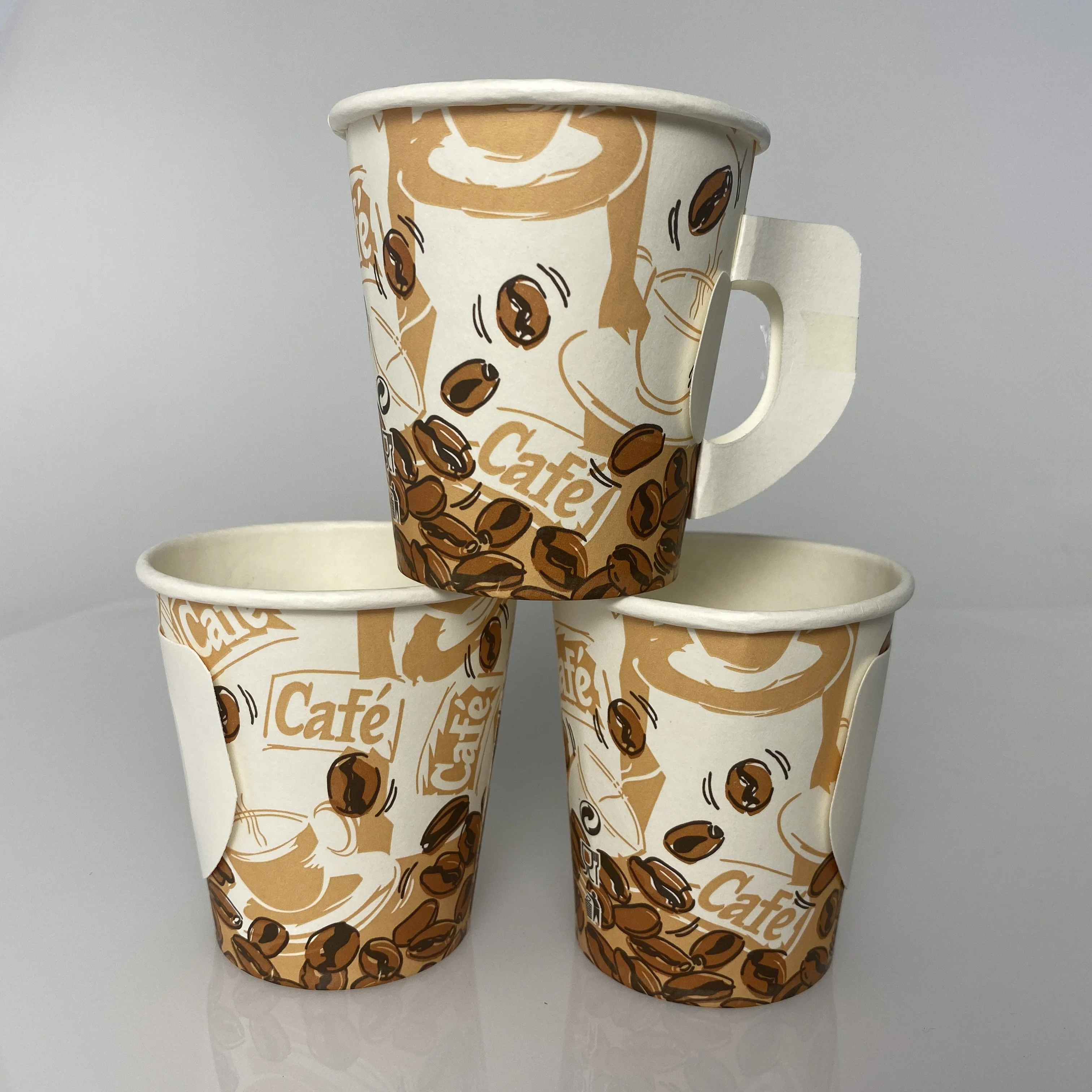 Disposable custom coffee paper cups with butterfly handles