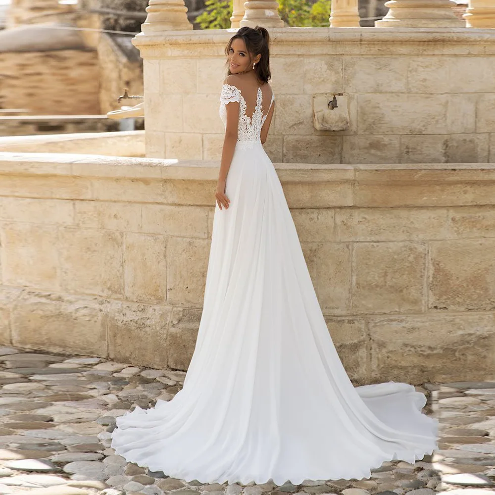Simple Light Wedding Dress 2022 New Slit Slim One Shoulder Bridal Trailing Wedding Dress