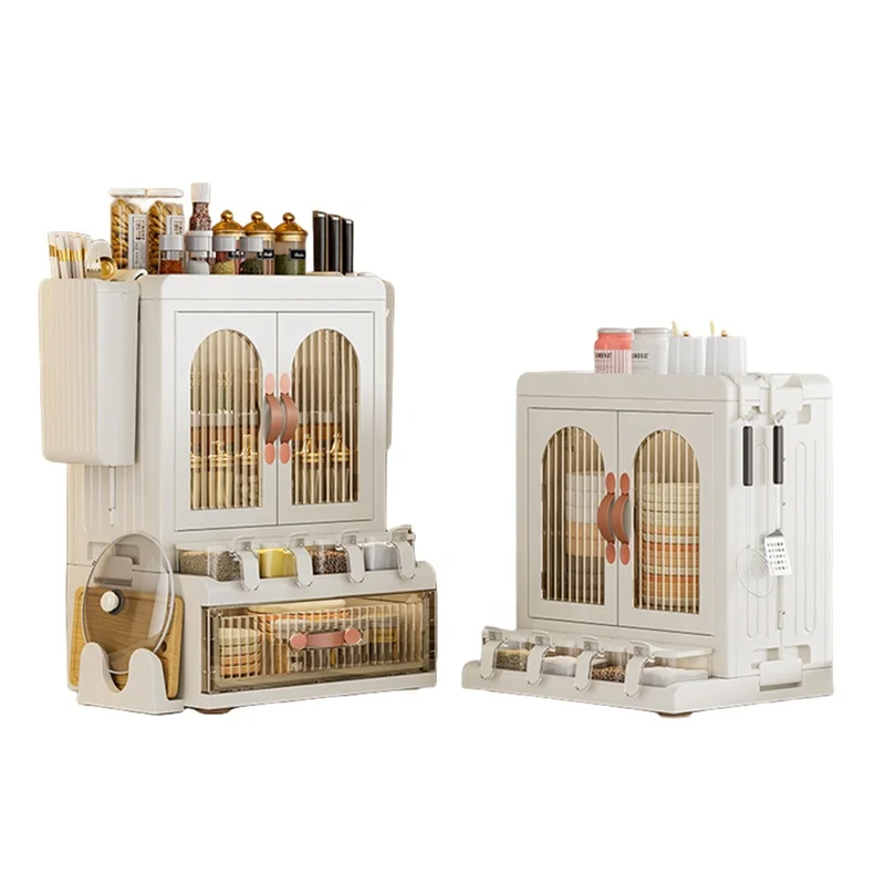 Multilayer spice racks kitchen storage organizer Countertop spoon chopsticks knife holder Foldable seaoning bottle storage box