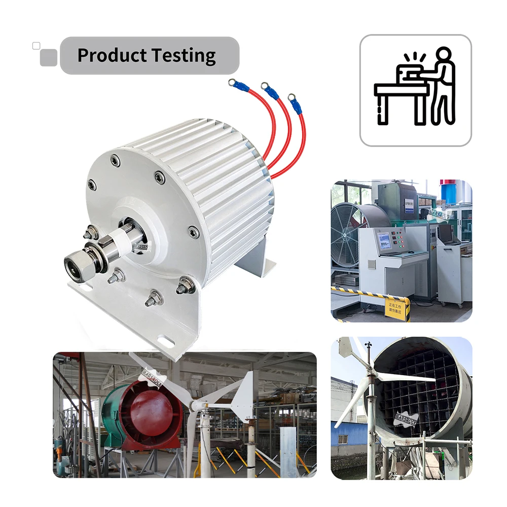 800w 24/12V/48v  3 Phase Gearless Permanent Magnet Generator with Base AC Alternators Use For Wind Turbine Water Turbine