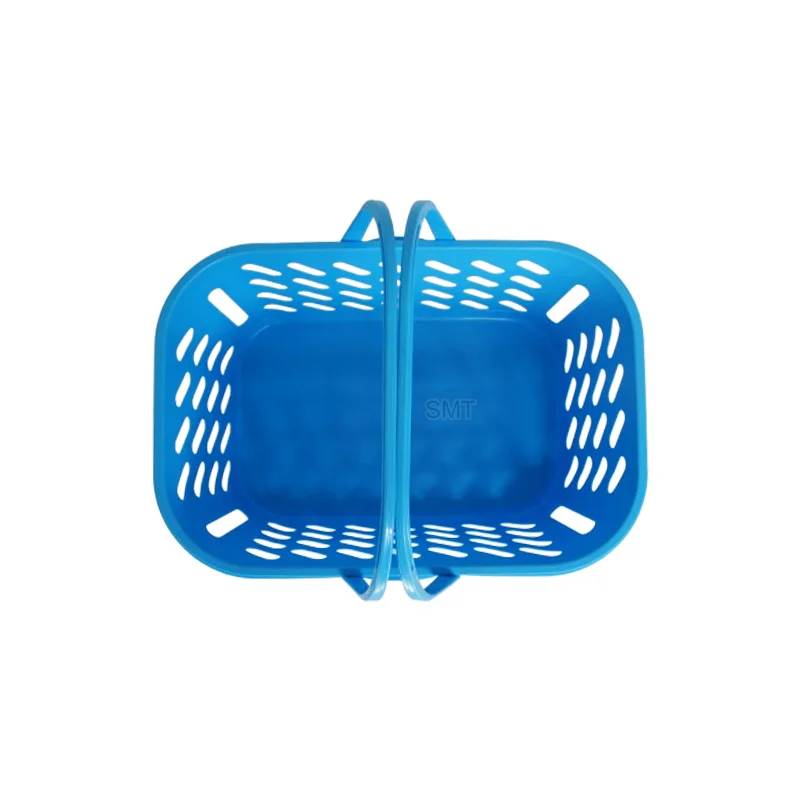 Супермаркет 6L пластиковая корзина для покупок с двумя ручками