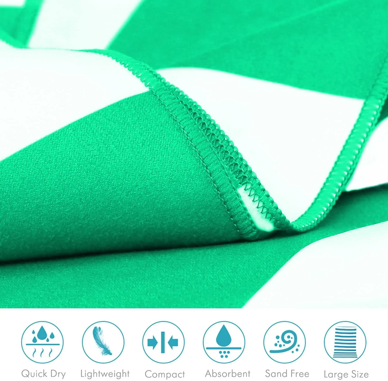 Extra large non stick striped travel sports pool microfiber beach towel swimming