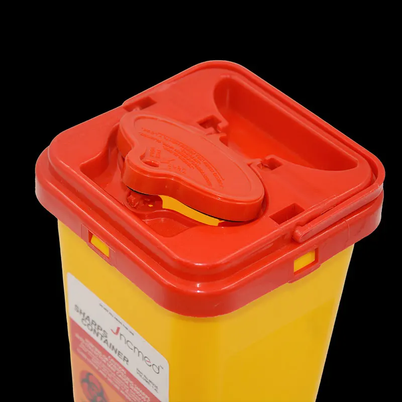 Medical Plastic Sharps Containers medical container Biohazard Needles Disposal 1L Waste sharps Box