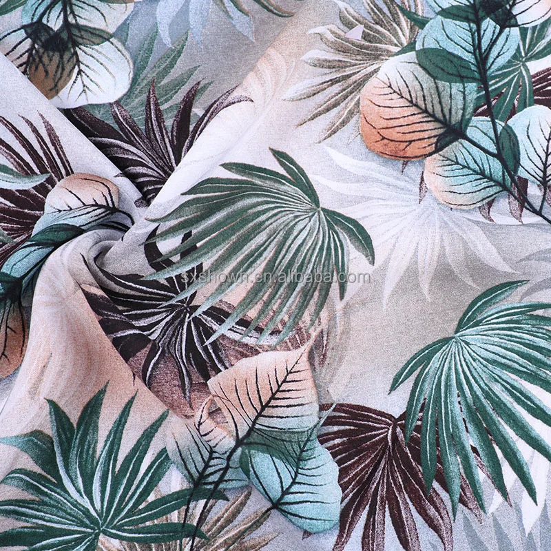 
Showen 45s 60x60 100% Rayon Woven Textile Net Fabric for Dress, Customized Digital Print Fabrics for Clothing 