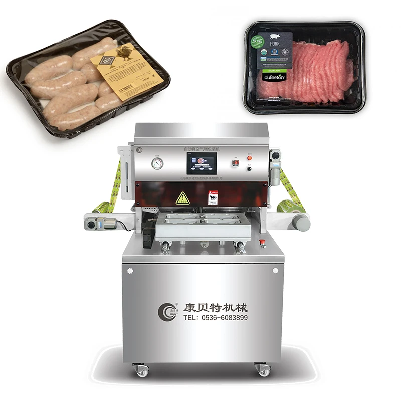 Huchuan Plastic Tray Sealing Modified Atmosphere Takeaway Food Packaging Machine MAP Gas Sealer Nitrogen